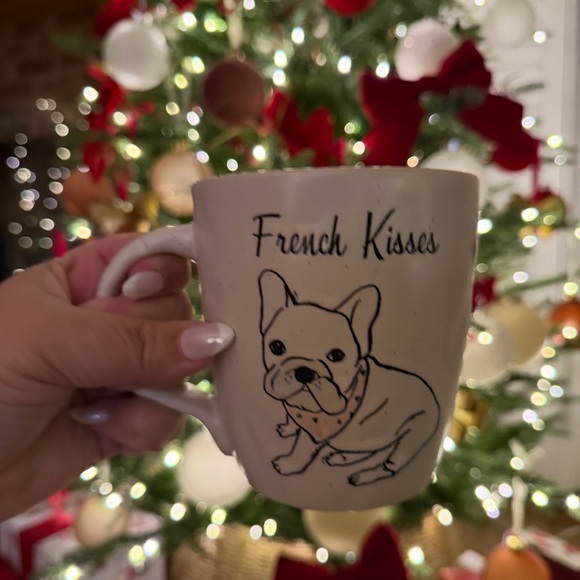 French Kisses French Bulldog With Bandana Mug By Spectrum Coffee 16 Oz Mug - Picture 2 of 3